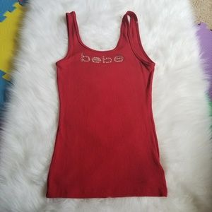 Bebe Deep Red Tank Top MD